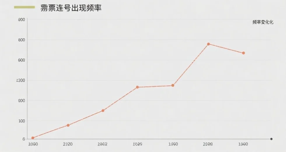 一张展示时时彩连号出现频率的折线图,背景为浅灰色,线条清晰,标明连号区间和频率变化